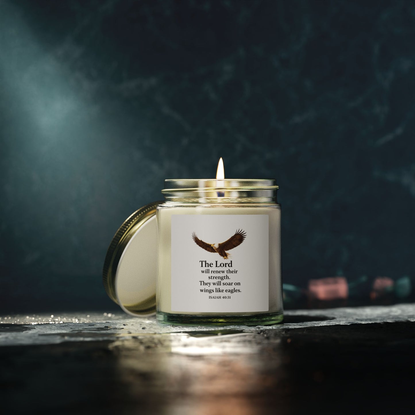 Inspirational Eagle Candle — Coconut Apricot Scent (4oz & 9oz)