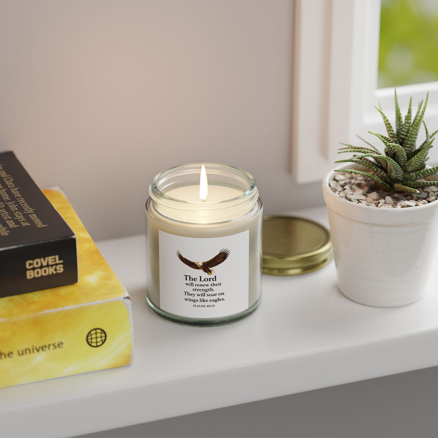 Inspirational Eagle Candle — Coconut Apricot Scent (4oz & 9oz)