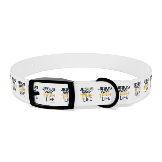 Christian "Jesus Way Truth Life" Dog Collar — Faith-Inspired Adjustable Pet Collar